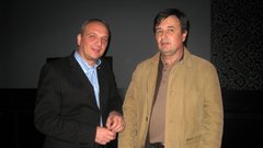 Direktor Slovenske filharmonije Damjan Damjanovič in direktor Imago Sloveniae Janoš Kern.