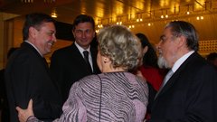 Zoran Janković, Borut Pahor in Ciril Zlobec s soprogo Veroniko.