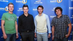 Radijski voditelji Radia1: Denis Avdić, Boštjan Romih, Gregor Bolčina in Luka Bregar.