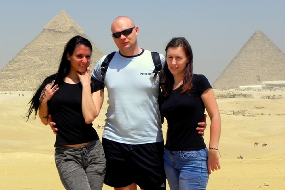 Taissha, Tomaž in Klavdija so se odločili, da si bodo ogledali tudi piramide.