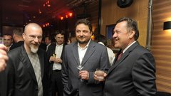 Trije veliki: urednik Playboya Borut Omerzel, predsednik uprave AML Tomaž Drozg in ljubljanski župan Zoran Jankovič.