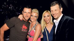 Sebastjan Cimirotič, Anita Lončar, Tanja Tušar in Yuri Bradac, ki je samo zaradi Playboya priletel v Ljubljano.  