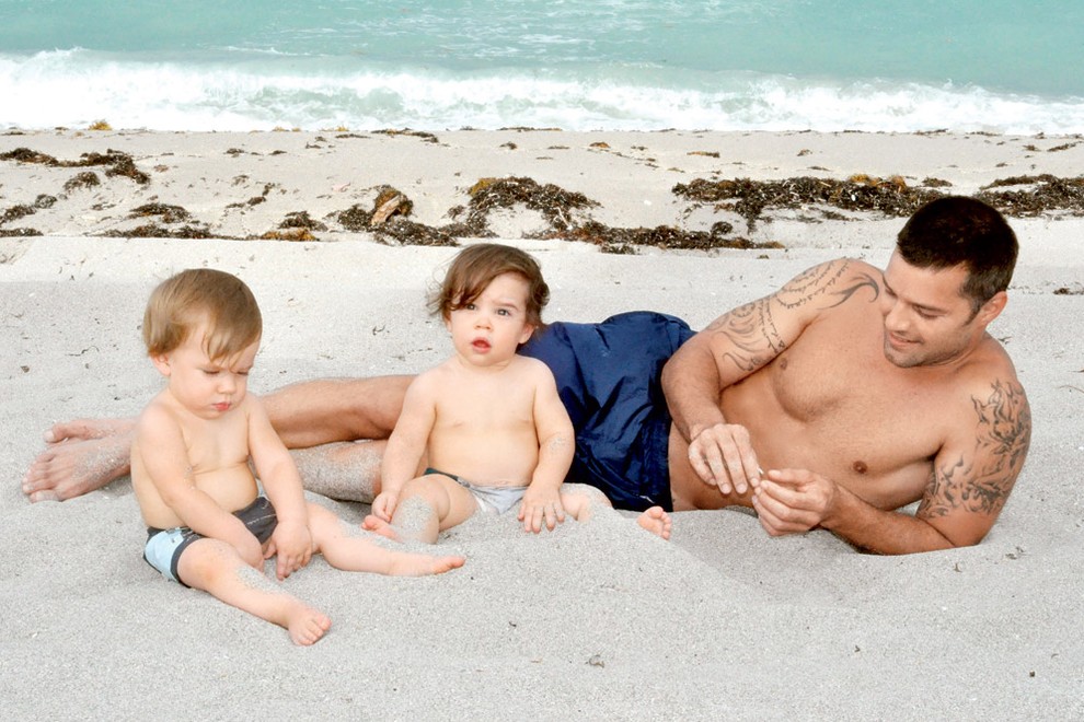 Ricky Martin s sinčkoma Matteom in Valentinom