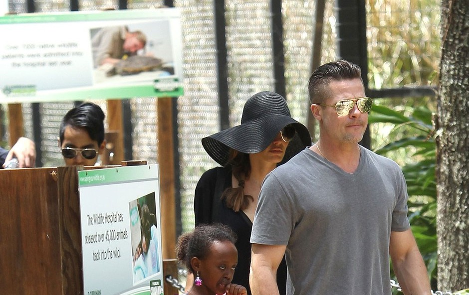 Družinica Jolie Pitt ujeta v živalskem vrtu (foto: Profimedia)