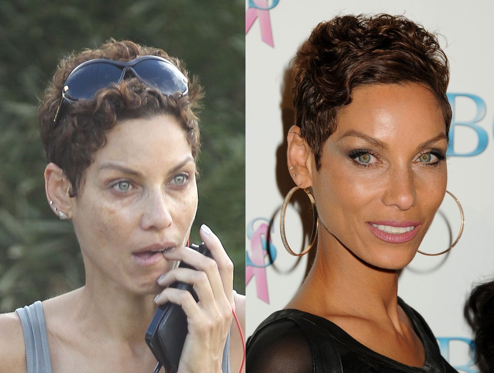 Na eni fotografiji je Nicole Murphy po teku in Nicole Murphy na rdeči preprogi.