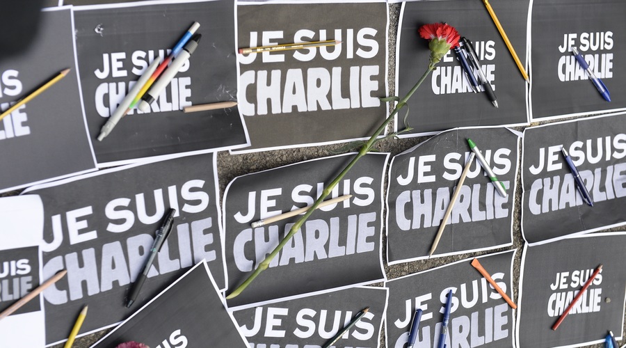 Tudi v Ljubljani in Mariboru shoda v podporo svobodi govora Je Suis Charlie! (foto: Primož Predalič)