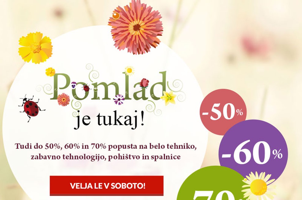 Prvi pomladni dan je v Harvey Normanu dan velikih popustov! (foto: Harvey Norman)