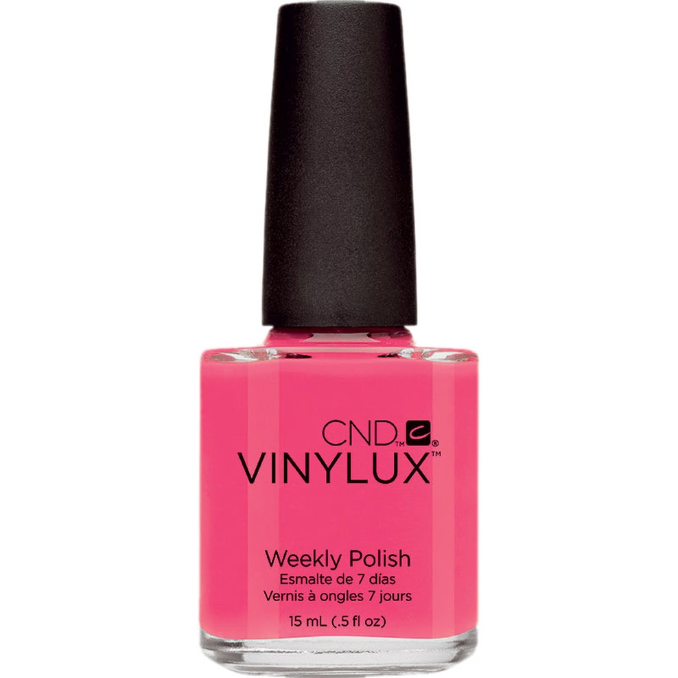 CND 
Vinylux je 
revolucionaren 
sistem lakiranja 
nohtov, ki omogoča 
perfektne modne 
nohte ves teden brez 
nanosa podlaka. Lak
 Pink Bikini, 9,50 
EUR, www.trgovina.
studioma.si