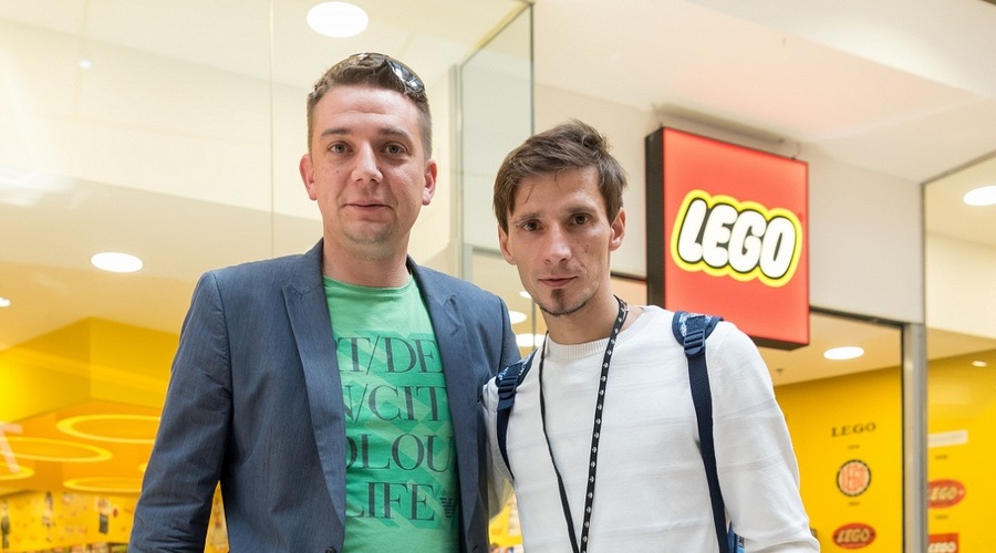 (levo) Direktor Cityparka Toni Pugelj in (desno) vrhunski smučarski skakalec Robert Kranjec (foto: Robert Krumpak)