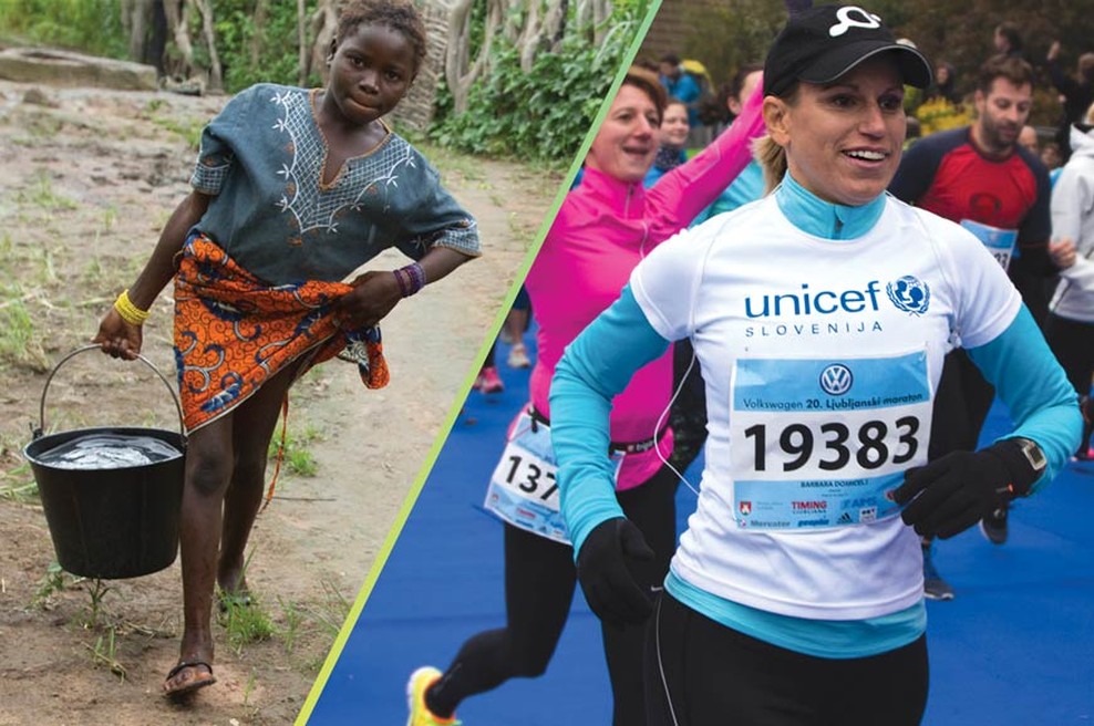 Bi radi na Ljubljanskem maratonu tekli tudi za dober namen? (foto: UNICEF/Asselin in Marko Uhan)