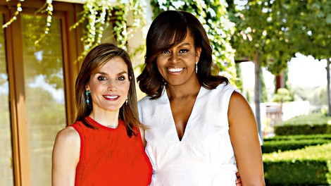 Španska kraljica gostila svojo prijateljico Michelle Obama