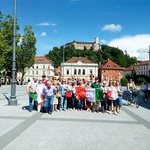 S skupino italijanskih turistov v Ljubljani.  (foto: osebni arhiv)