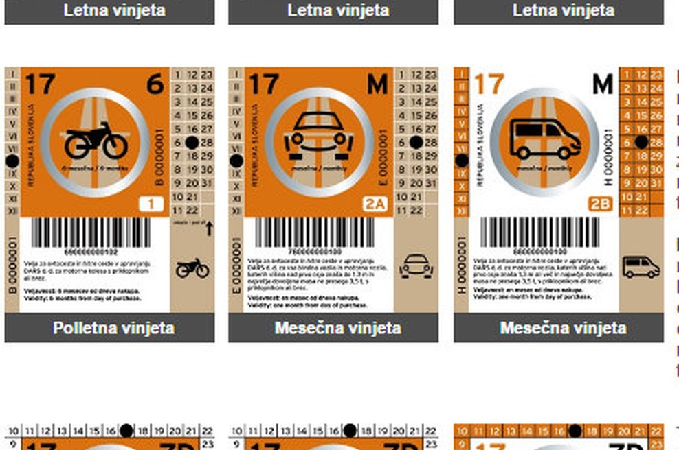 Imate novo oranžno vinjeto? Kazen med 300 in 800 EUR. (foto: DARS)