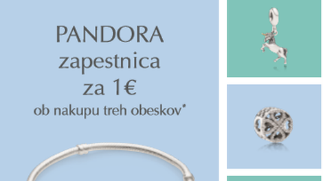 Akcija: Zapestnice Pandora že za 1 euro