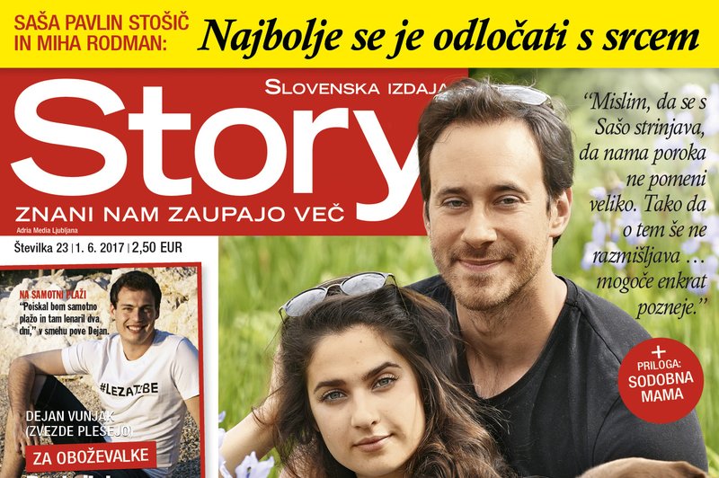 Saša Pavlin Stošič in Miha Rodman: O poroki še ne razmišljava. Več v novi Story! (foto: Story)