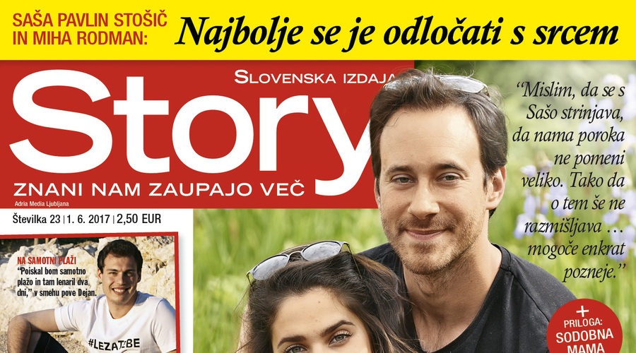 Saša Pavlin Stošič in Miha Rodman: O poroki še ne razmišljava. Več v novi Story! (foto: Story)