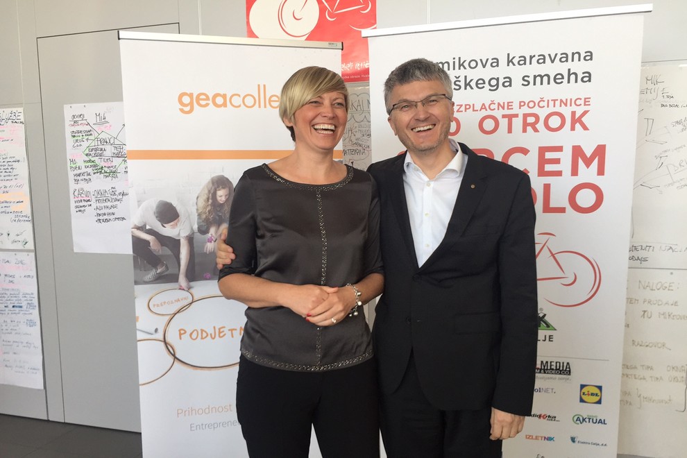 Katja Kraškovic, direktorica uprave GEA College, in Franci Pliberšek, direktor podjetja MIK Celje