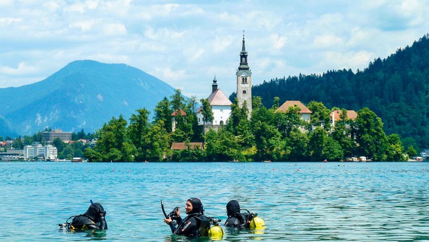 potapljanje na Bledu