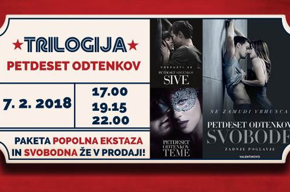 V Kinu Bežigrad s hedonističnim večerom trilogije Petdeset odtenkov! (foto: Kino Bežigrad Press)