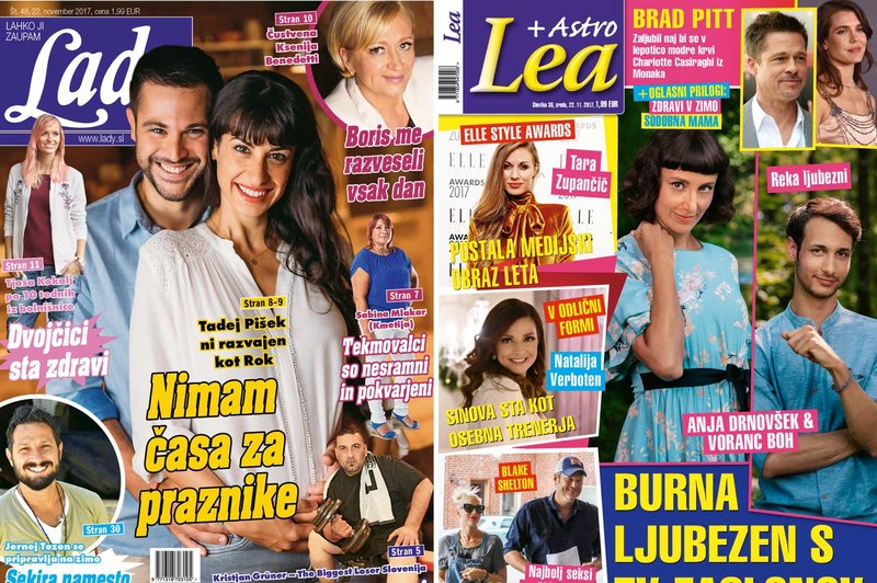 Tadej Pišek v novi Lady: Nimam časa za praznike! Nova Lea: Anja Drnovšek in Voranc Boh: Burna ljubezen s TV-zaslonov! (foto: Lea, Lady)