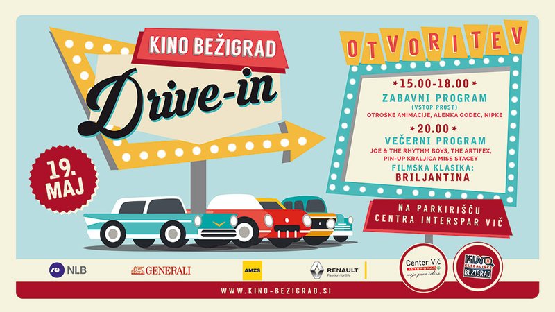 Drive-in kino Bežigrad bo 19. maja odprla Briljantina! (foto: Drive-in Kino Bežigrad)