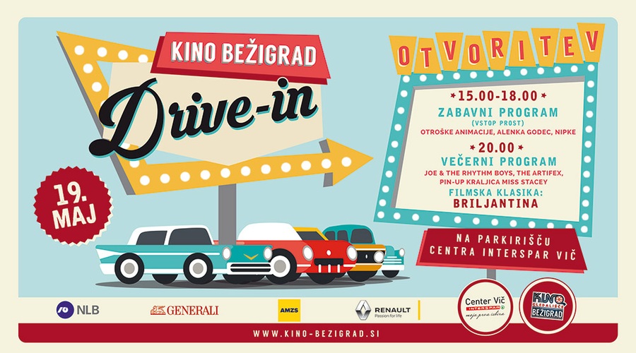 Drive-in kino Bežigrad bo 19. maja odprla Briljantina! (foto: Drive-in Kino Bežigrad)
