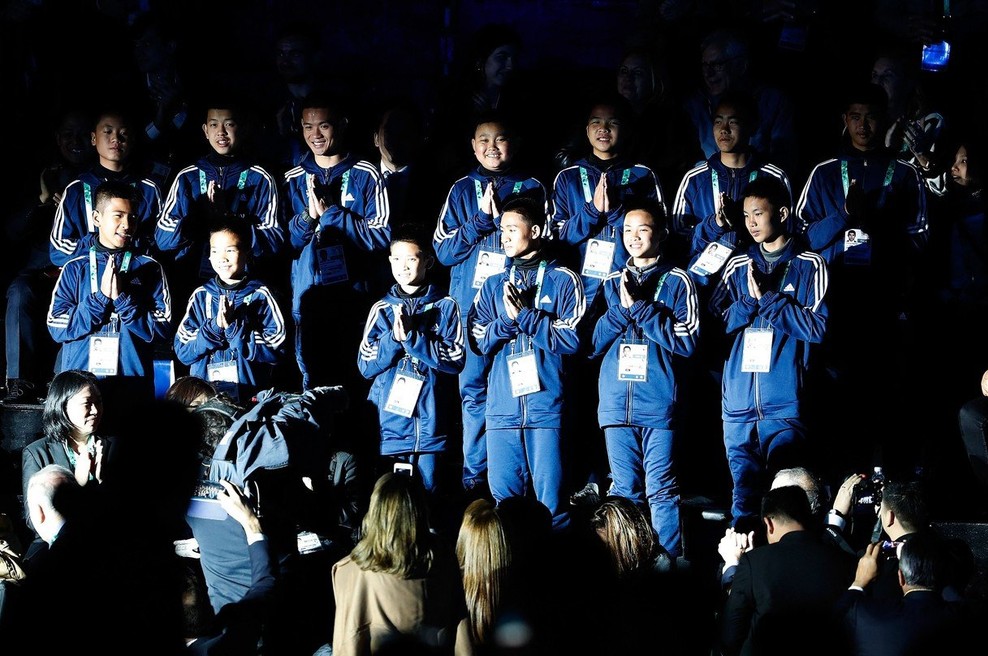 Dečki, rešeni julija iz jame na Tajskem, odigrali tekmo na mladinskih olimpijskih igrah (foto: profimedia)