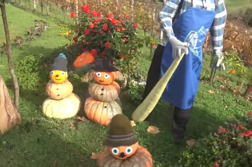 Ko spregovorijo buče: Slikovita postavitev buč zakoncev Bračun - tudi v videu! (foto: Youtube Govori.se)
