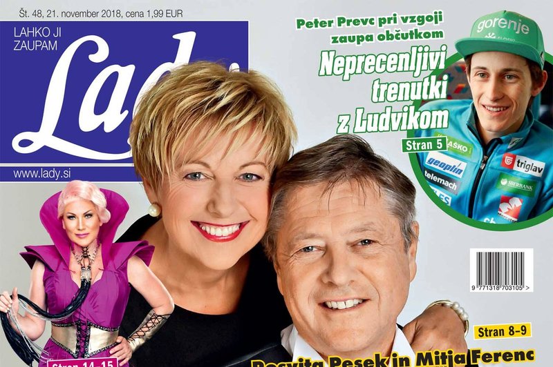 Rosvita Pesek in Mitja Ferenc skupaj doma in v 'službi': "Vse je lepše, ker ga ljubim." (foto: Lady)