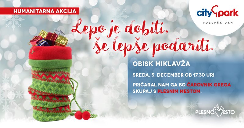 Čarobni Citypark bosta v decembru obiskala tudi Miklavž in Božiček (foto: Citypark Press)