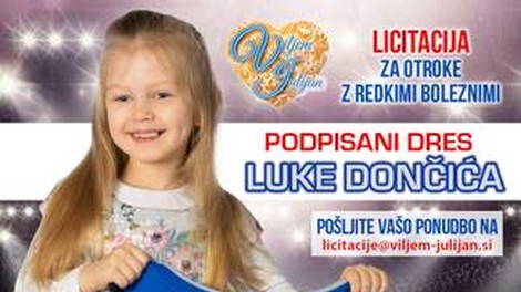 Licitacija podpisanega dresa košarkaša Luke Dončića za otroke z redkimi boleznimi