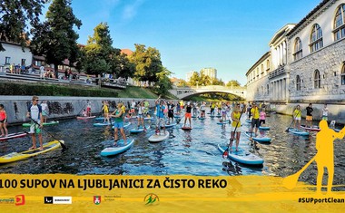 100 supov na Ljubljanici za čisto reko #SUPportCleanWaters