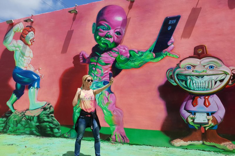 “V Miamiju sem obiskala tudi neke vrste 'ameriško Metelkovo' (Wynwood Walls), ki je znana zaradi res odštekanih grafitov. Nekateri od njih so bili prav strašljivi.” (foto: Osebni Arhiv)