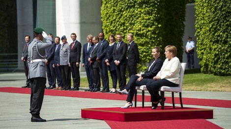 Angela Merkel med sprejemom danske premierke tokrat sedela