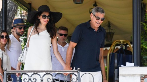 Amal in George Clooney na romantičnem izletu v Benetkah