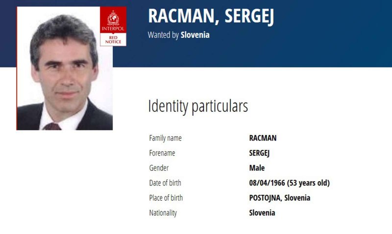 Sergeja Racmana zdaj išče tudi Interpol (foto: Interpol)