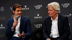 ŠE VEDNO AKTUALEN<br />
Februarja letos ob švicarskem teniškem asu Rogerju Federerju na tiskovni konferenci v Ženevi.