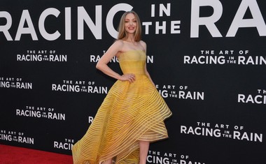 Blestela tako v filmu kot na premieri, igralka Amanda Seyfried je plenila poglede v rumeni večerni obleki.