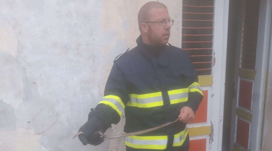 Gasilci na Hrvaškem lovili kačo v otroškem vrtcu (foto: Uradna Facebook stran Prostovoljnega gasilskega društva Sali)
