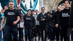 Igralec Joaquin Phoenix se je pred kratkim v Londonu pridružil protestom za pravice živali.
