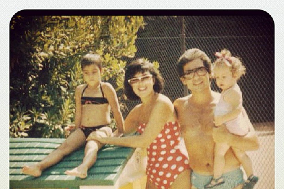 Kim z mamo Kris in očetom Robertom.