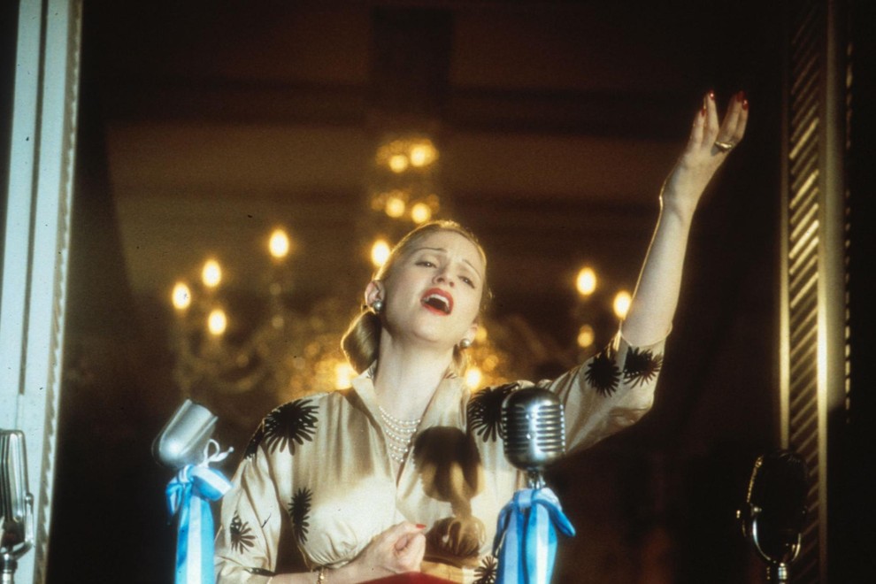 Madonna in ena od njenih najljubših vlog v filmu Evita iz leta 1996.