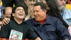 Venezuelski predsednik Hugo Chavez in Diego Maradon.