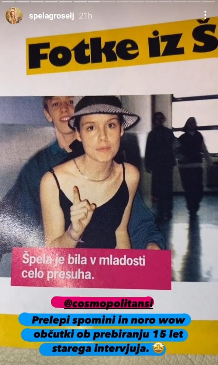 Nedavno je na svojem Instagramu delila 15 let star intervju iz revije Cosmoplitan, kjer je bila objavljena tudi fotografija rosno …