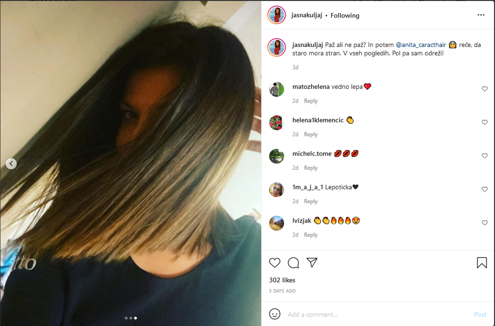 "Paž ali ne paž? In potem @anita_caracthair 👸 reče, da staro mora stran. V vseh pogledih. Pol pa sam odreži!," …