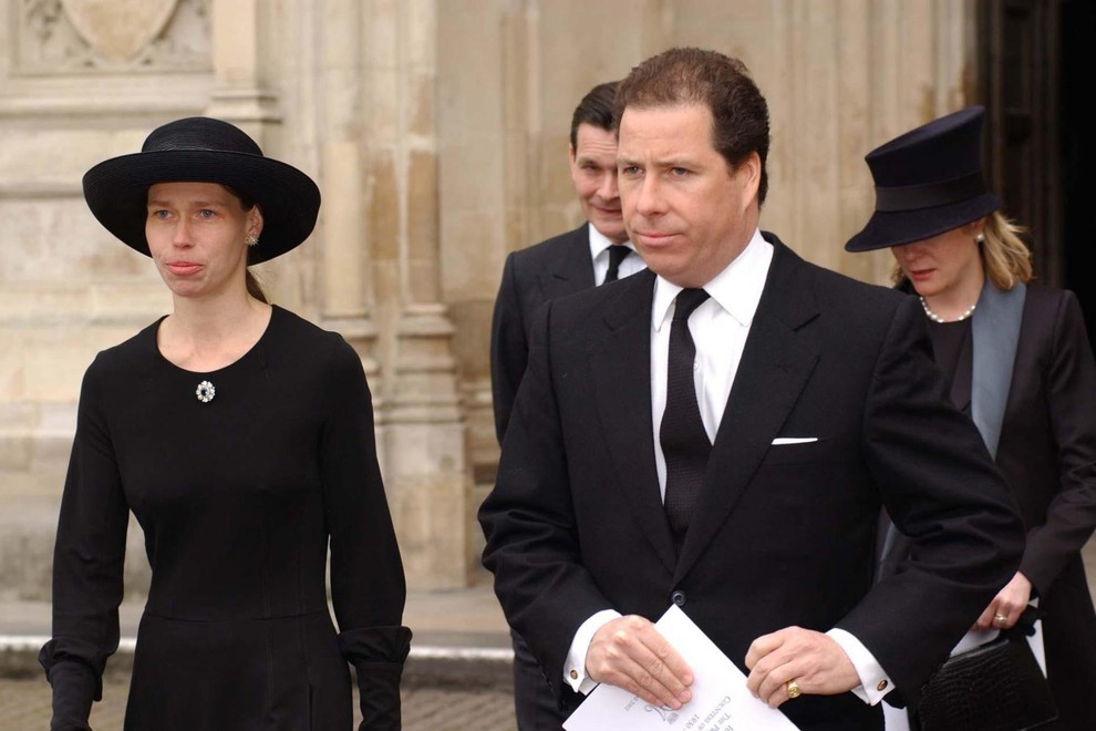 Lady Sarah Chatto in Brat David na pogrebu mame, princese Margaret.