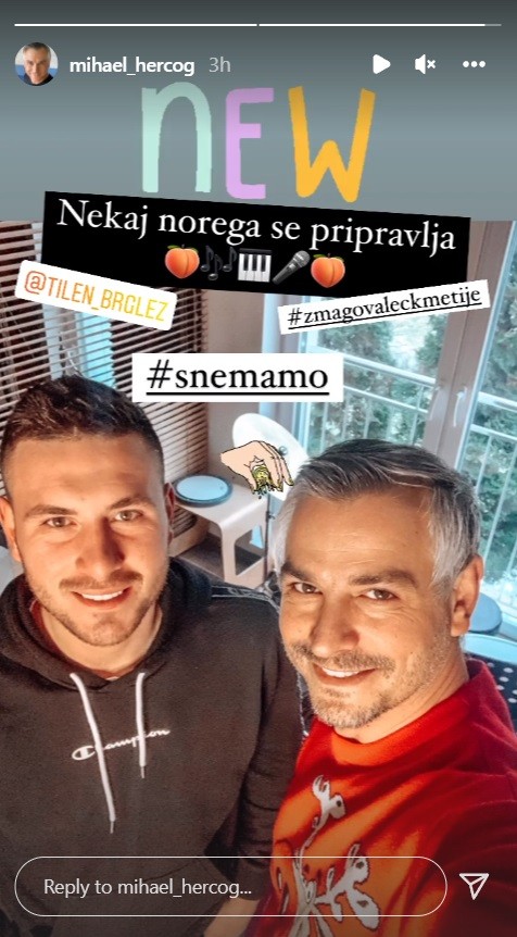 Miha Hercog je iz studia objavil zgovorno fotografija in namignil, da se nekaj pripravlja.