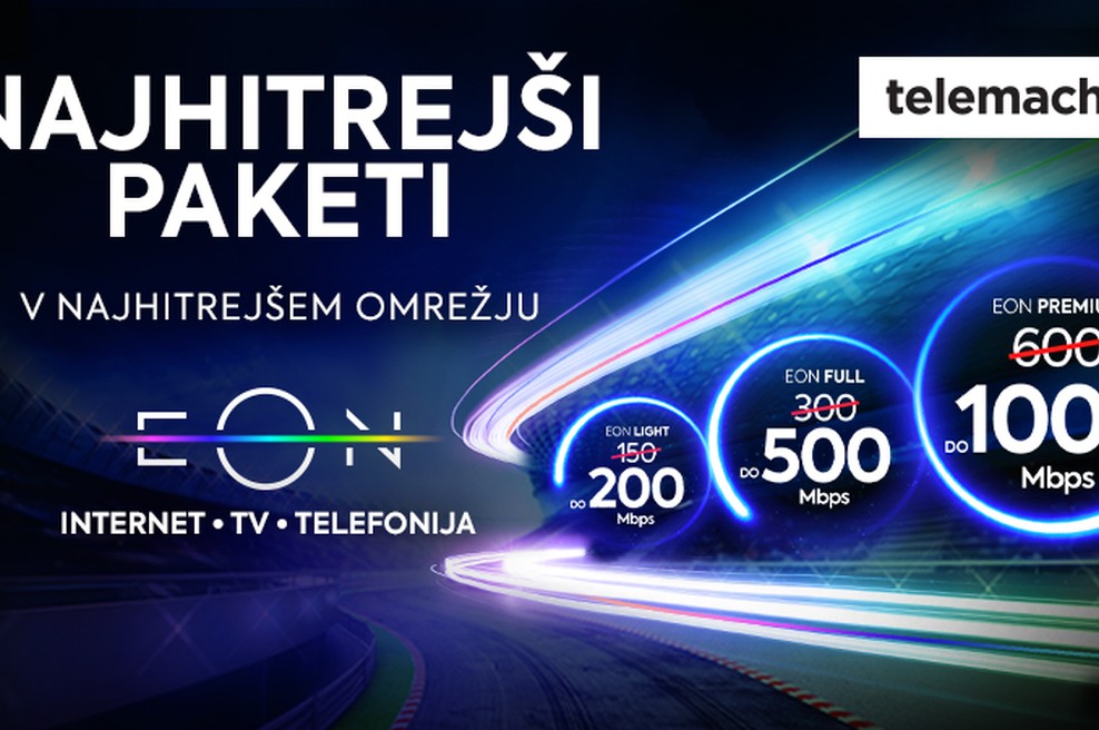Telemachovi fiksni paketi EON postajajo najhitrejši na slovenskem trgu (foto: Telemach)