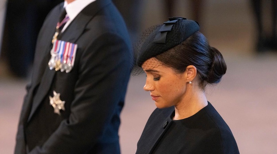 Kamere ujele Meghan Markle, ko je na pogrebu kraljice Elizabete jokala (foto: Profimedia)