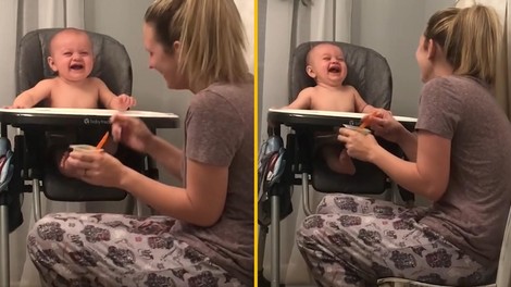 VIDEO, ob katerem se boste hihitali: dojenček se ne more nehati smejati svoji mamici